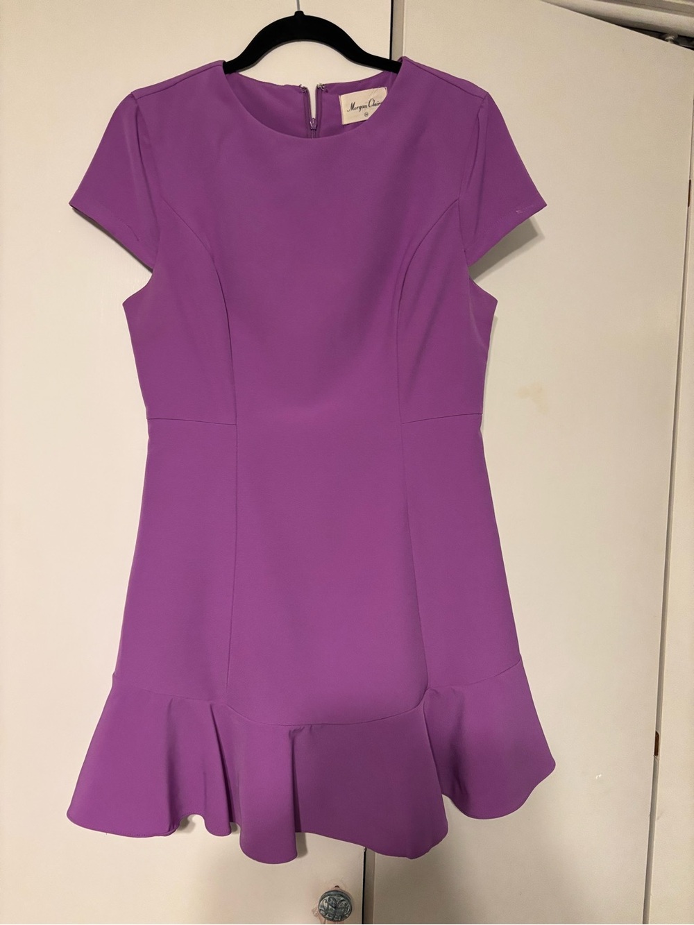 Boutique Brand Purple Cap-Sleeve Fit & Flare Dress